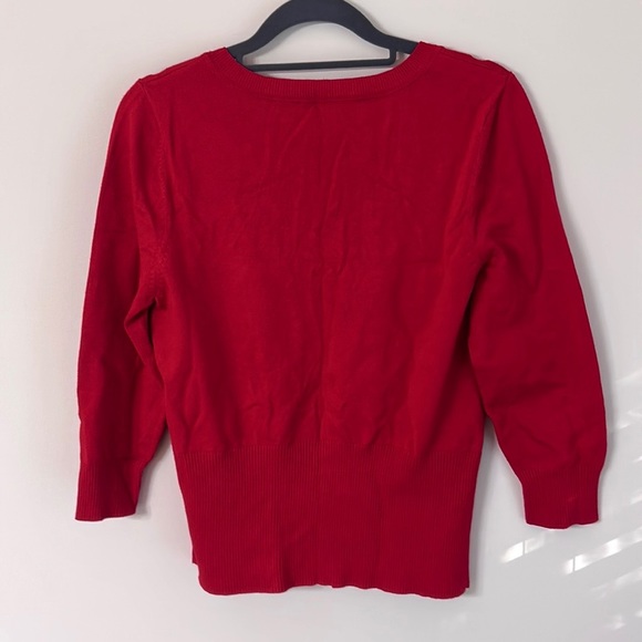 White House Black Market Knit Sweater Red Size Medium - Picture 3 of 4